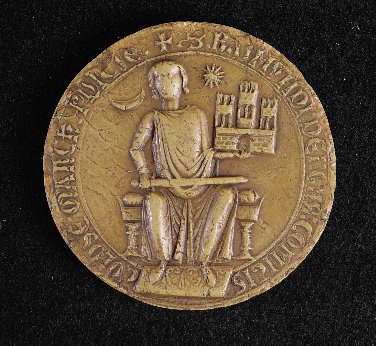 Druhá pečeť Raymonda VII (1197-1249) z Toulouse (vosk) od French School