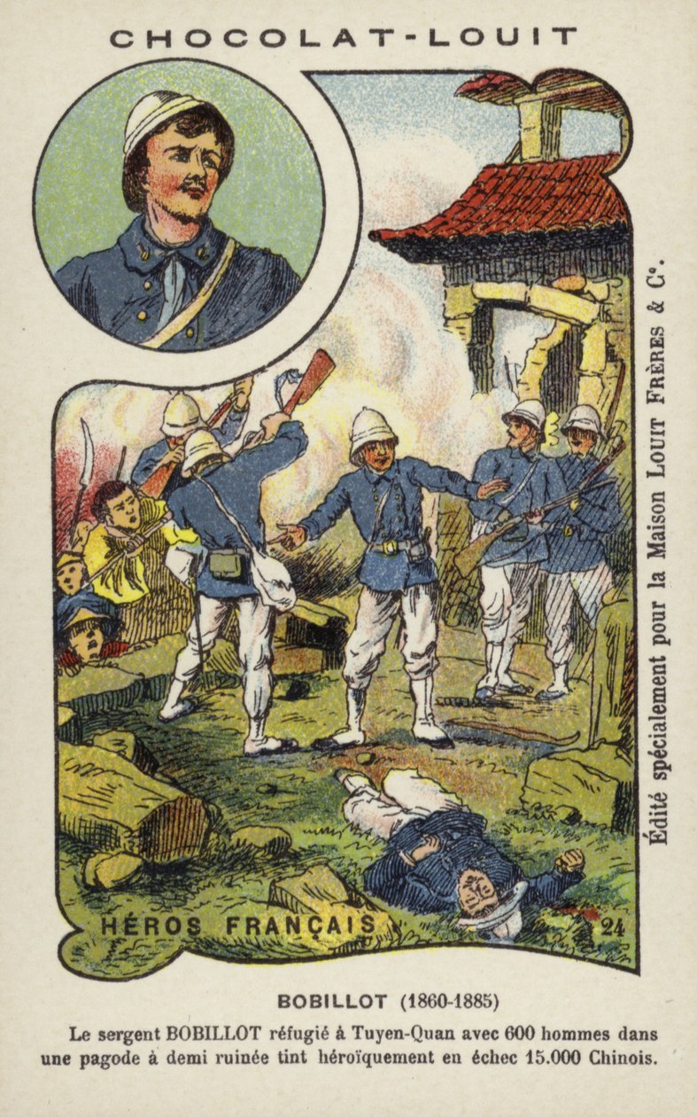 Seržant Jules Bobillot, francouzský voják, při obléhání Tuyen Quangu, Tonkin, čínsko-francouzská válka od French School