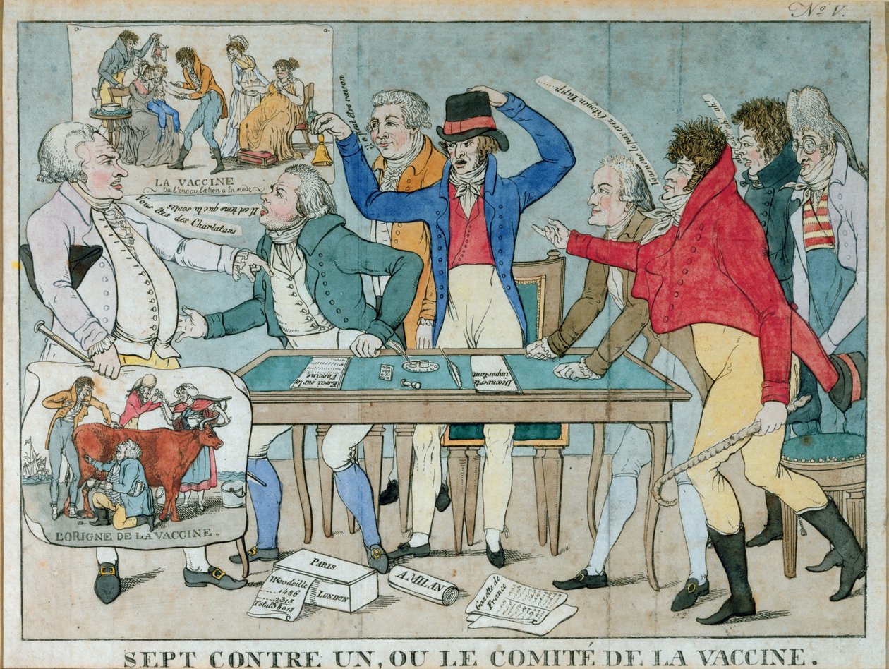 Sedm proti jednomu, neboli The Vaccine Committee, c.1800 od French School