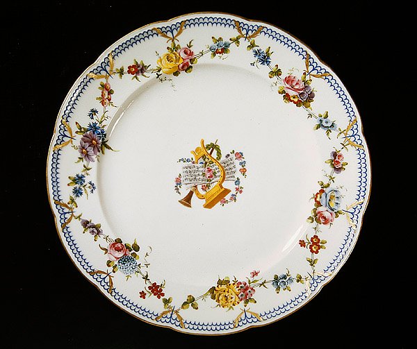 Deska Sevres zdobená notami, 1764 (fajáns) od French School