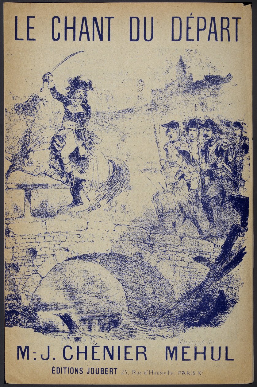 Notový obal k písni „Le chant du départ““, text Chénier, hudba Mehul od French School