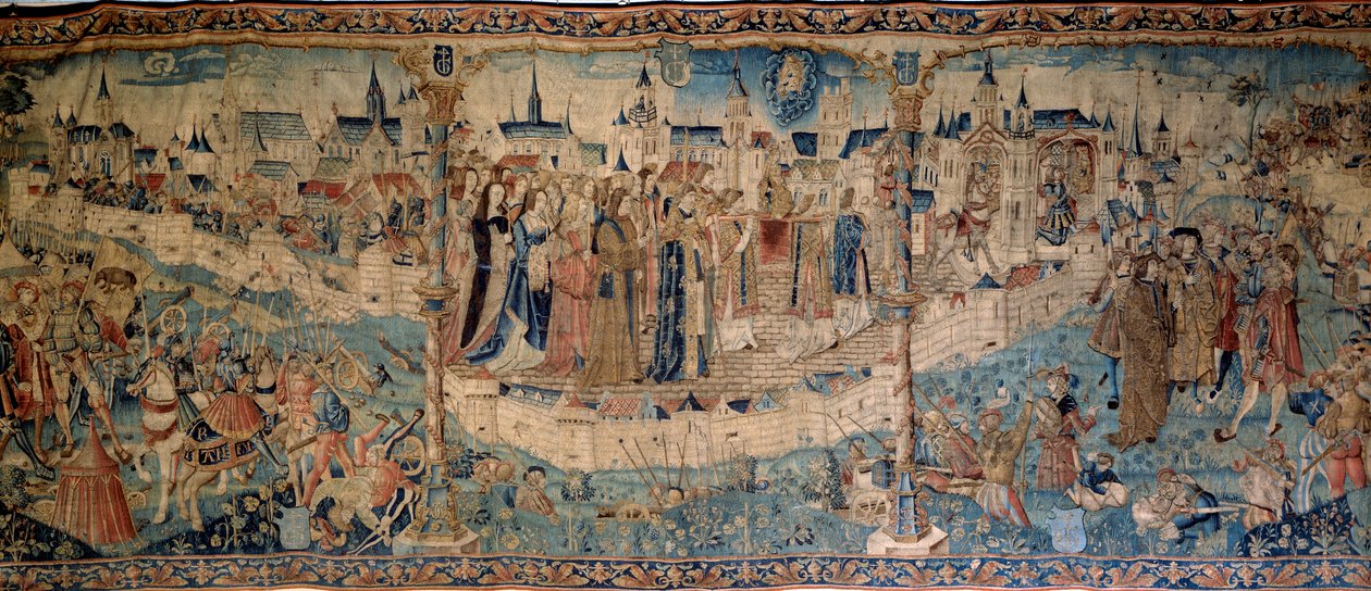 Obléhání Dijonu Švýcary 7. 9. 1513, tapiserie z Tournai, Musee des Beaux Arts de Dijon. od French School