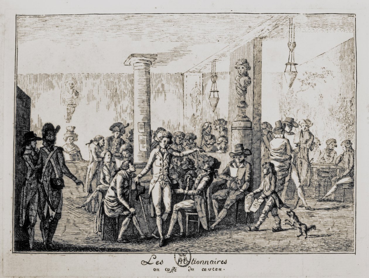 Sieyes a Les Nationnaires v kavárně Caveau v Paříži, srpen 1789 (rytina) od French School