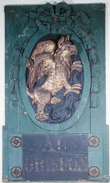 Značka pro obchod s nábytkem ve Faubourg Saint Antoine, Paříž (zlacené dřevo) od French School