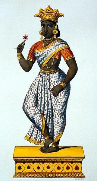 Simaladevi manželka Yama, rytina C. de Motte (1785-1836) (barva litho) od French School