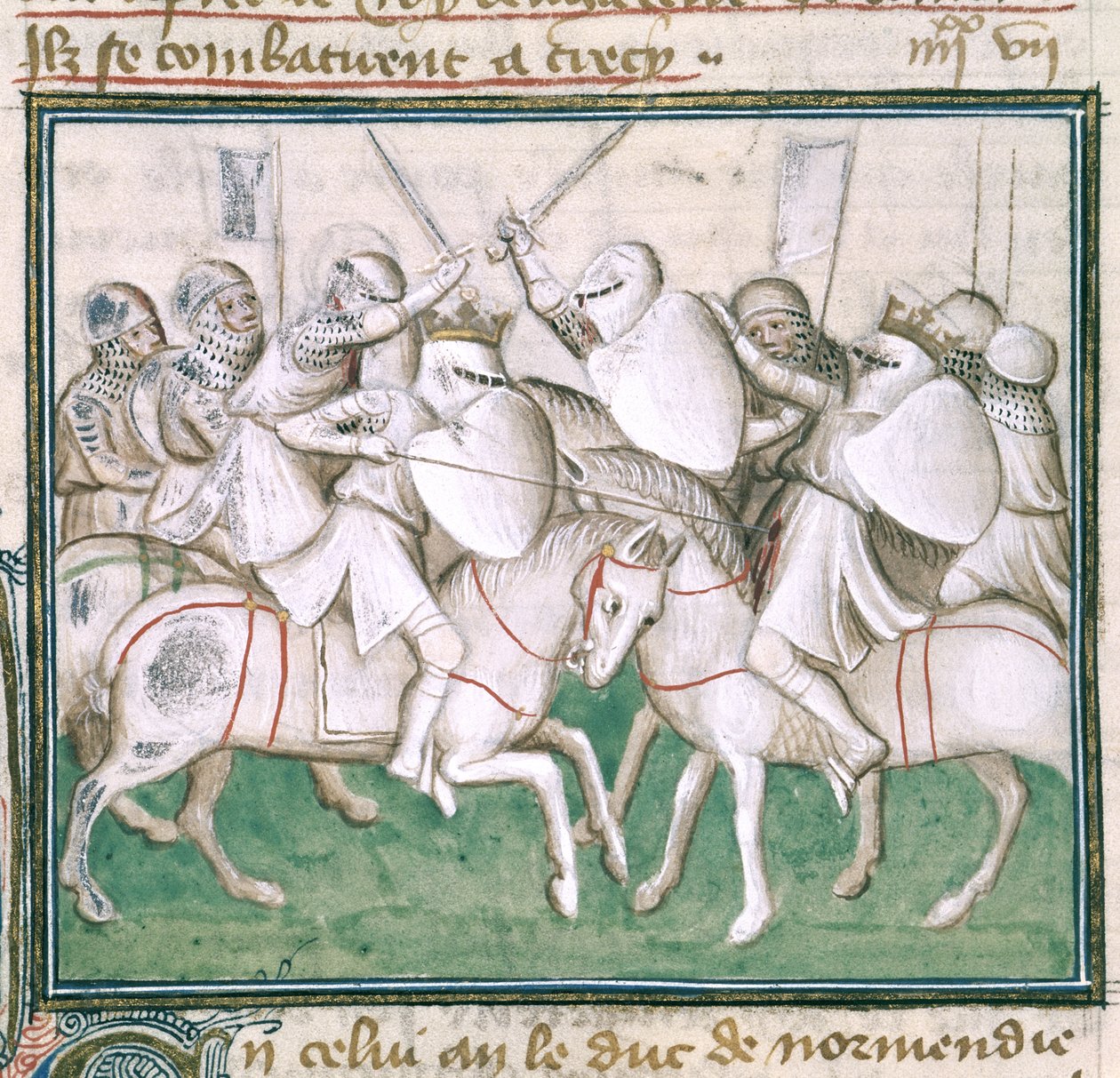Sloane 2433 C, fol. 69v The Battle of Crecy, c.1410 (vellum) od French School
