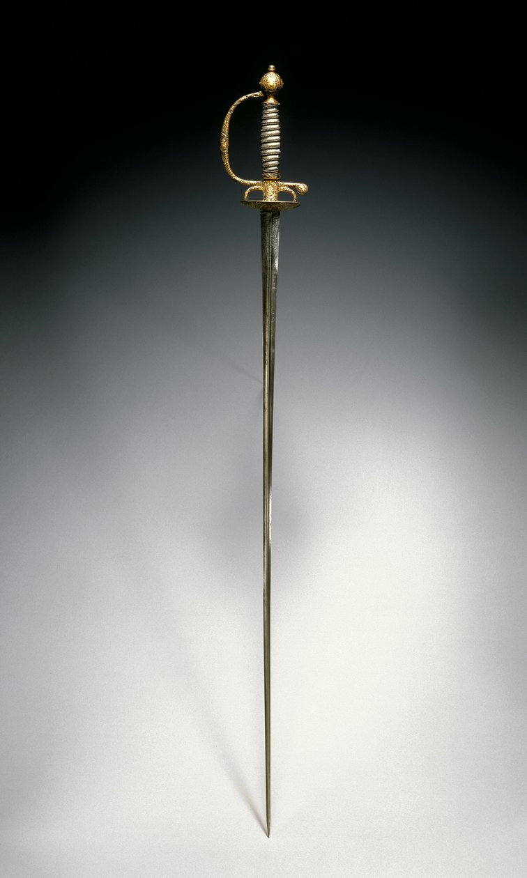 Malý meč, Paříž, cca 1730 (zlacená a modřená ocel se stříbrným drátem) od French School