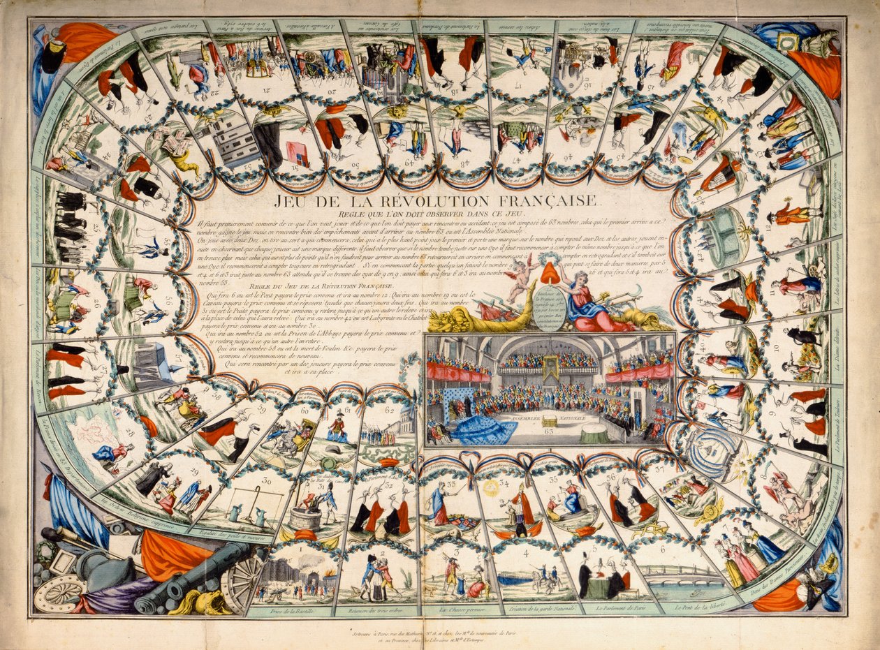Tabule hadů a žebříků na základě francouzské revoluce z roku 1791 od French School