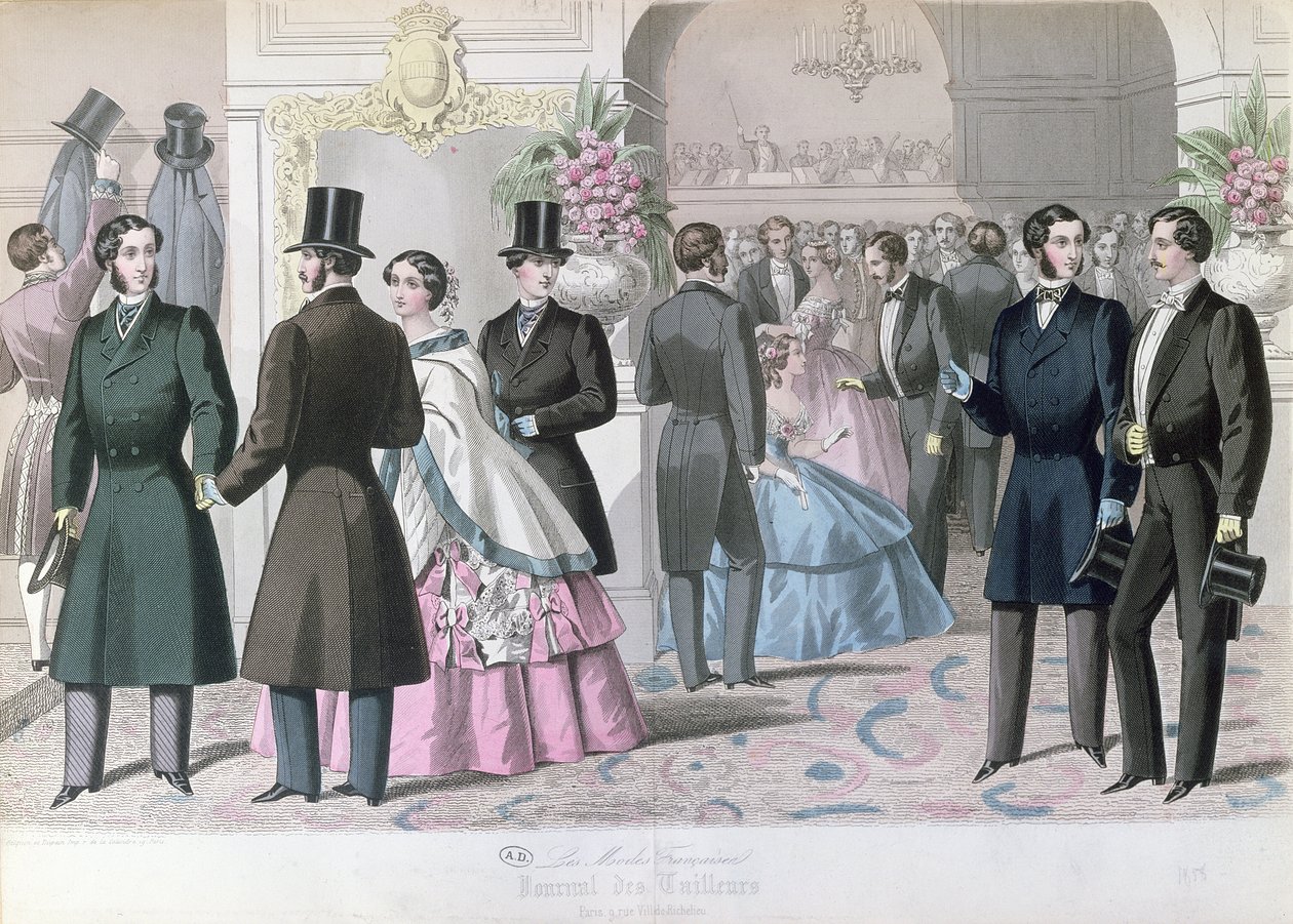 Soiree Mondaine, 1858 (barevná rytina) od French School