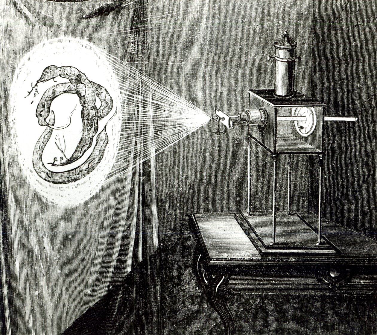 Sluneční mikroskop, z Les Grandes Inventions Anciennes et Modernes od Louise Figuiera (1819-94), Paříž, 1861 od French School