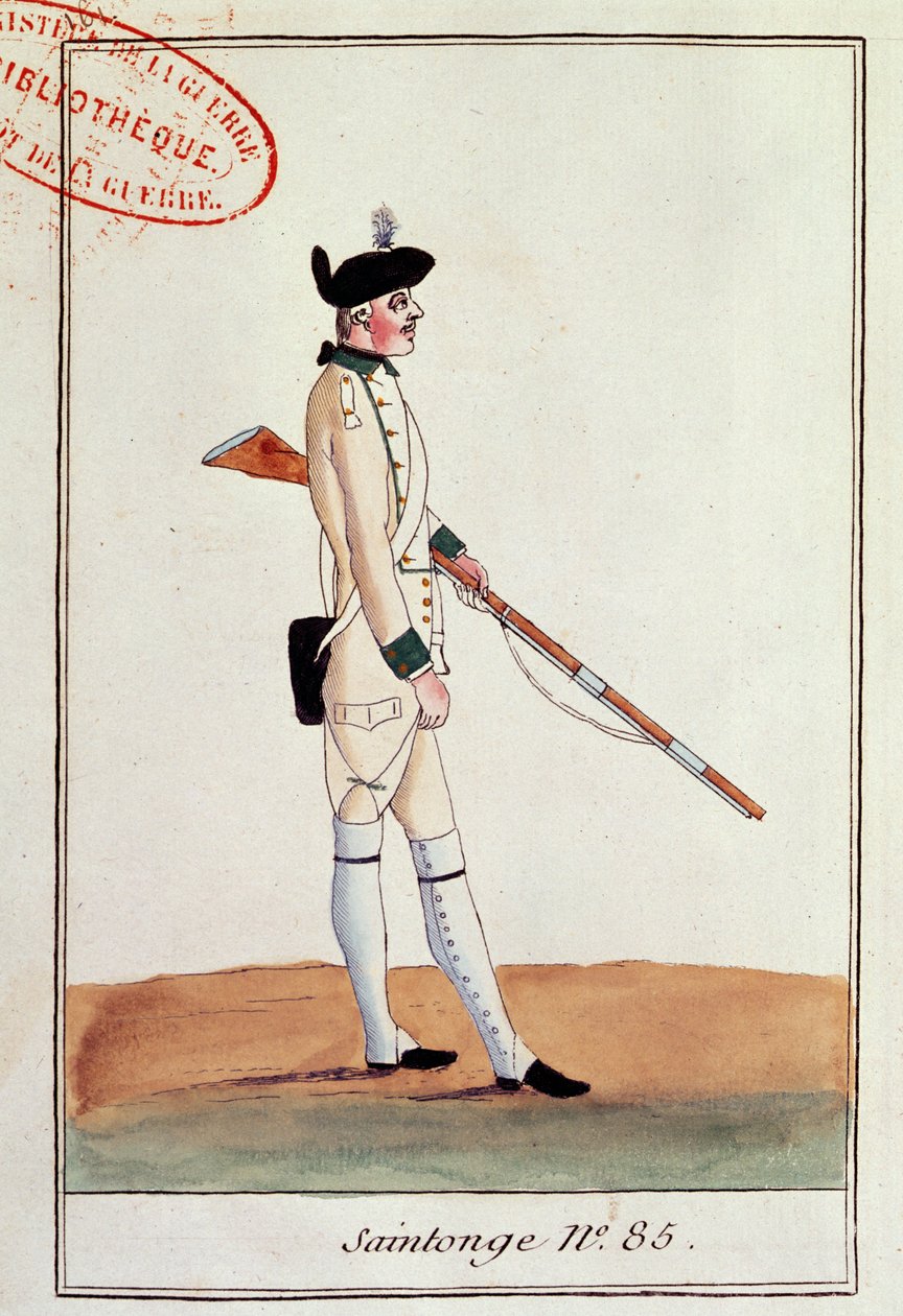Voják 85. pluku de Saintonge, kolem roku 1780 od French School