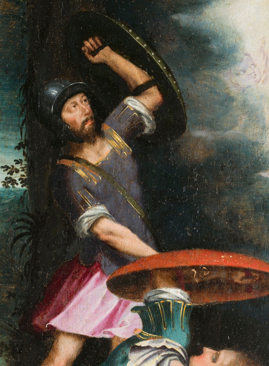 Vojáci během vzkříšení, detail. Triptych Auberyho od French School