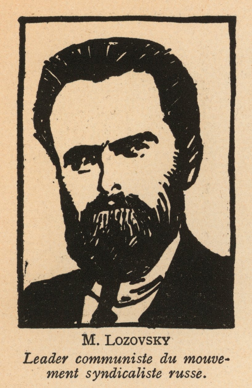 Solomon Lozovskij, ruský bolševický revolucionář a sovětský politik, generální tajemník Rudého mezinárodního svazu práce (Profintern) (litografie) od French School