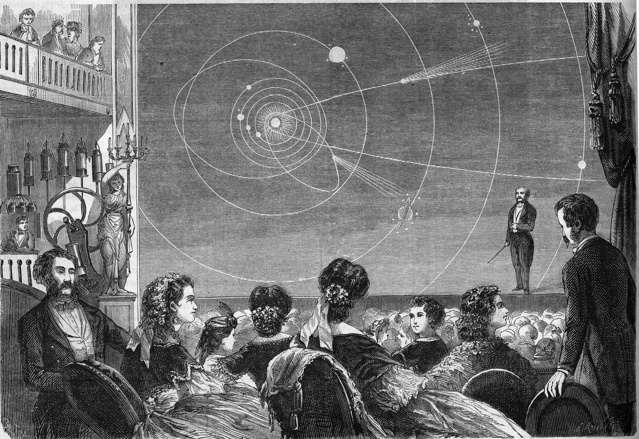 Astronomická show v divadle Robin v Paříži od Henri Robina (cca 1803-1874) od French School
