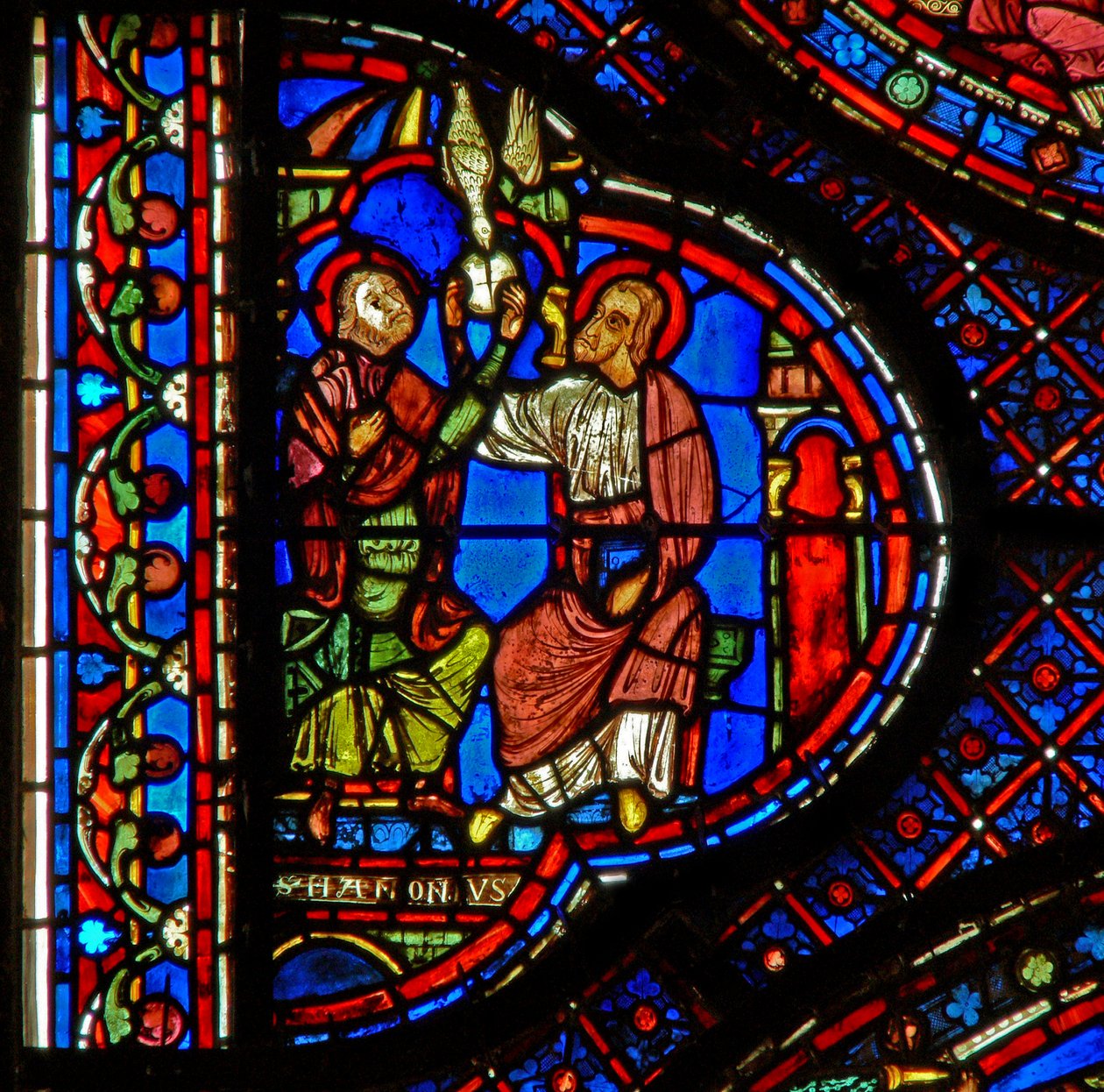 Svatý Antonín: pták ho krmí a svatý Paul Anchorite (w30b) od French School