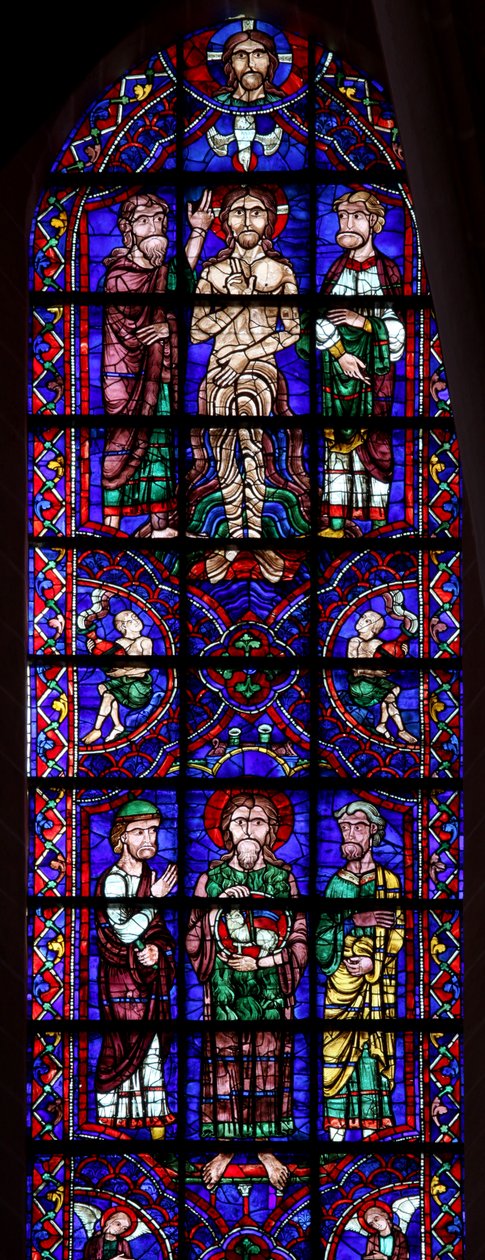 Svatý Jan Křtitel s Agnus Dei; jordánský křest (w106) od French School