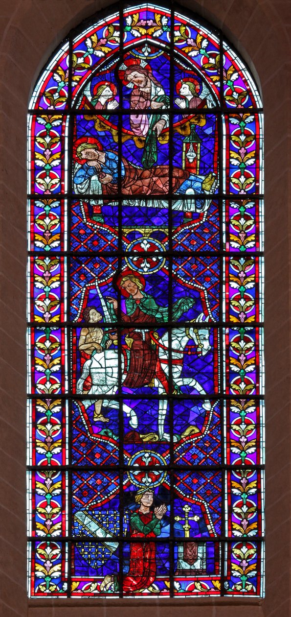 Svatý Martin uzdravuje nemocné a rozděluje svůj plášť s žebrákem. Thibault VI, hrabě z Chartres (w109) od French School
