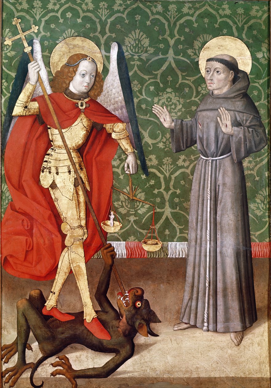 Sv. Michael a sv. František z Assisi, kolem roku 1480 od French School