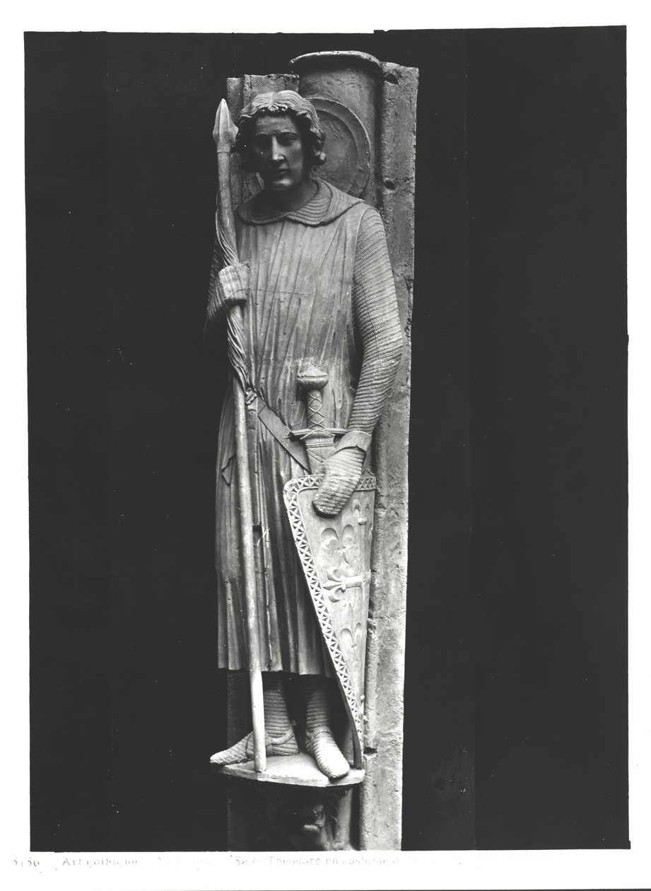 Svatý Theodor v rytířském oděvu, reliéfní řezba, asi 1230 od French School