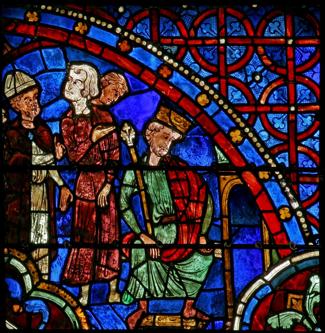 St Thomas Becket je představen Jindřichovi II (w18) od French School