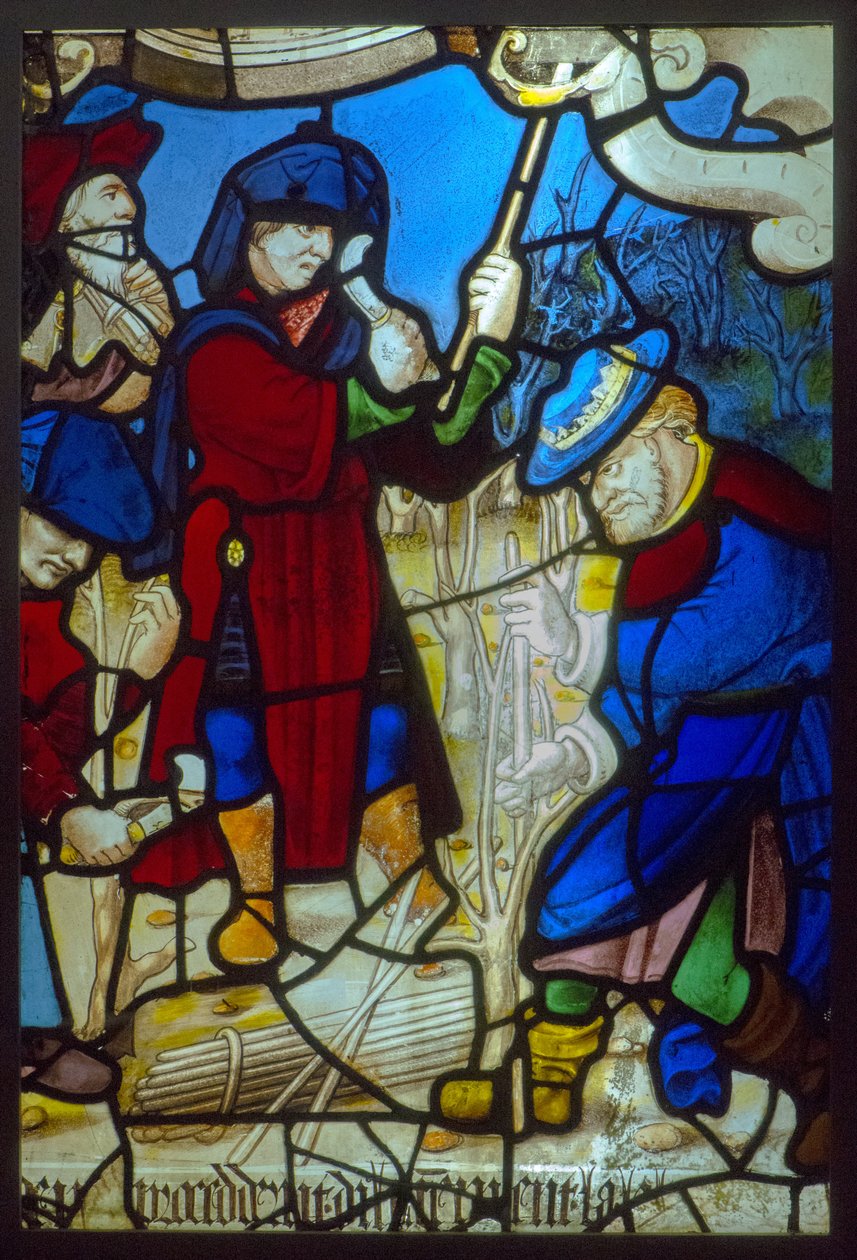 Vitráže, proroci vyřezávali vinnou révu (námět mystického tisku kolem roku 1540) od French School
