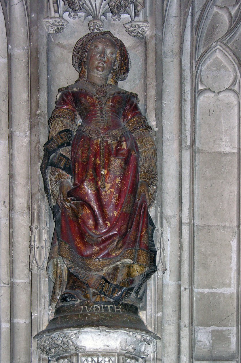 Socha Judith (polychromovaný kámen) od French School