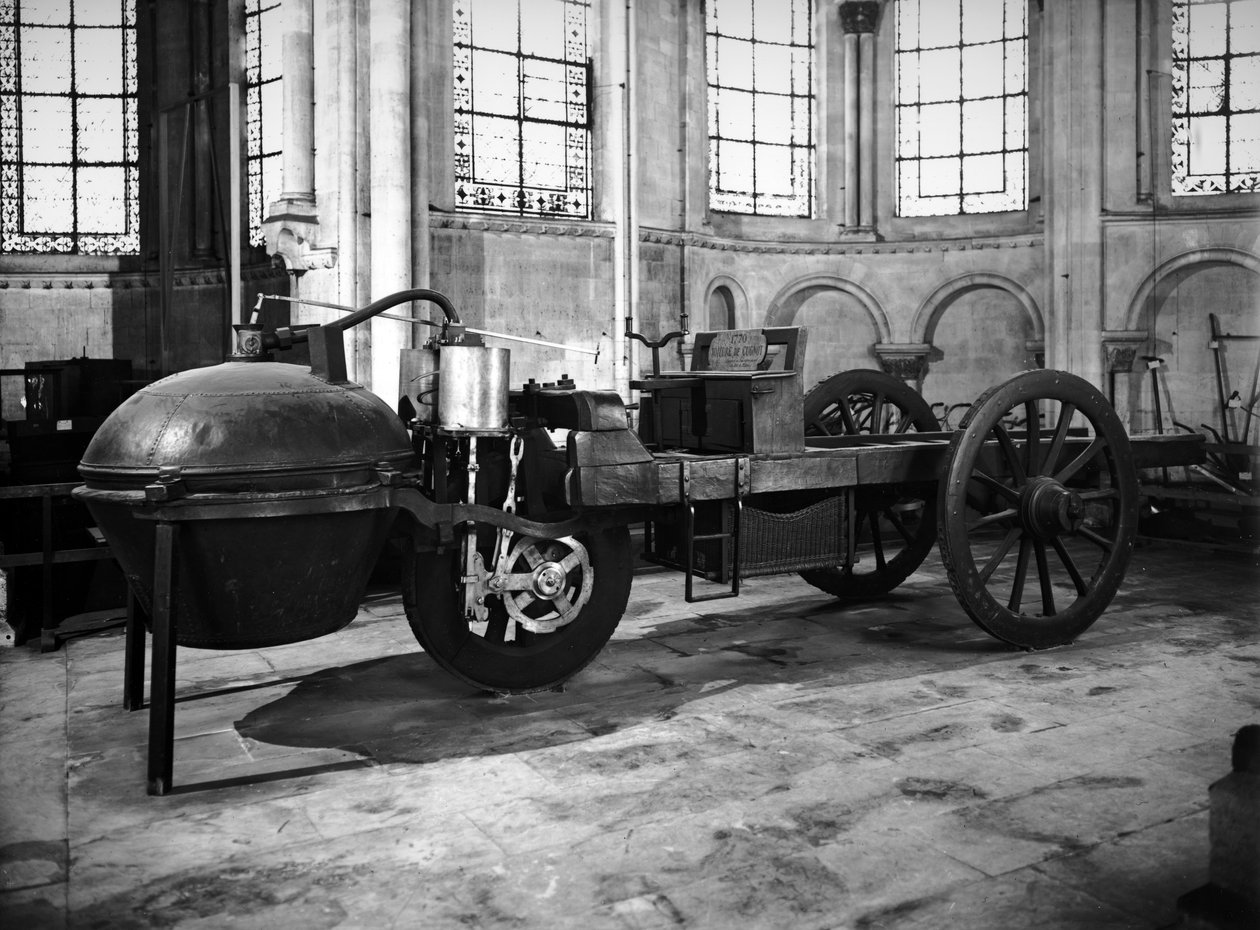 Parní automobil vynalezený Nicolasem Josephem Cugnotem (1725-1804), 1771 od French School