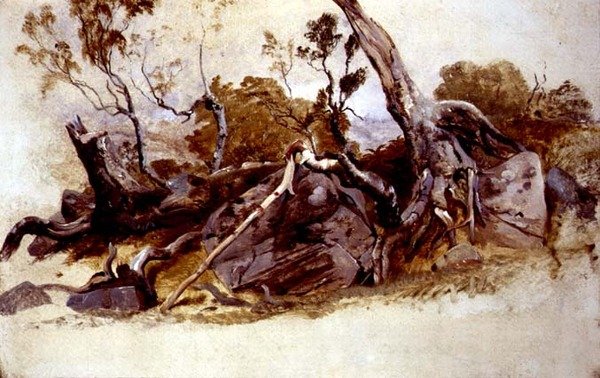 Study of Trees, c.1825 (olej na palubě) od French School