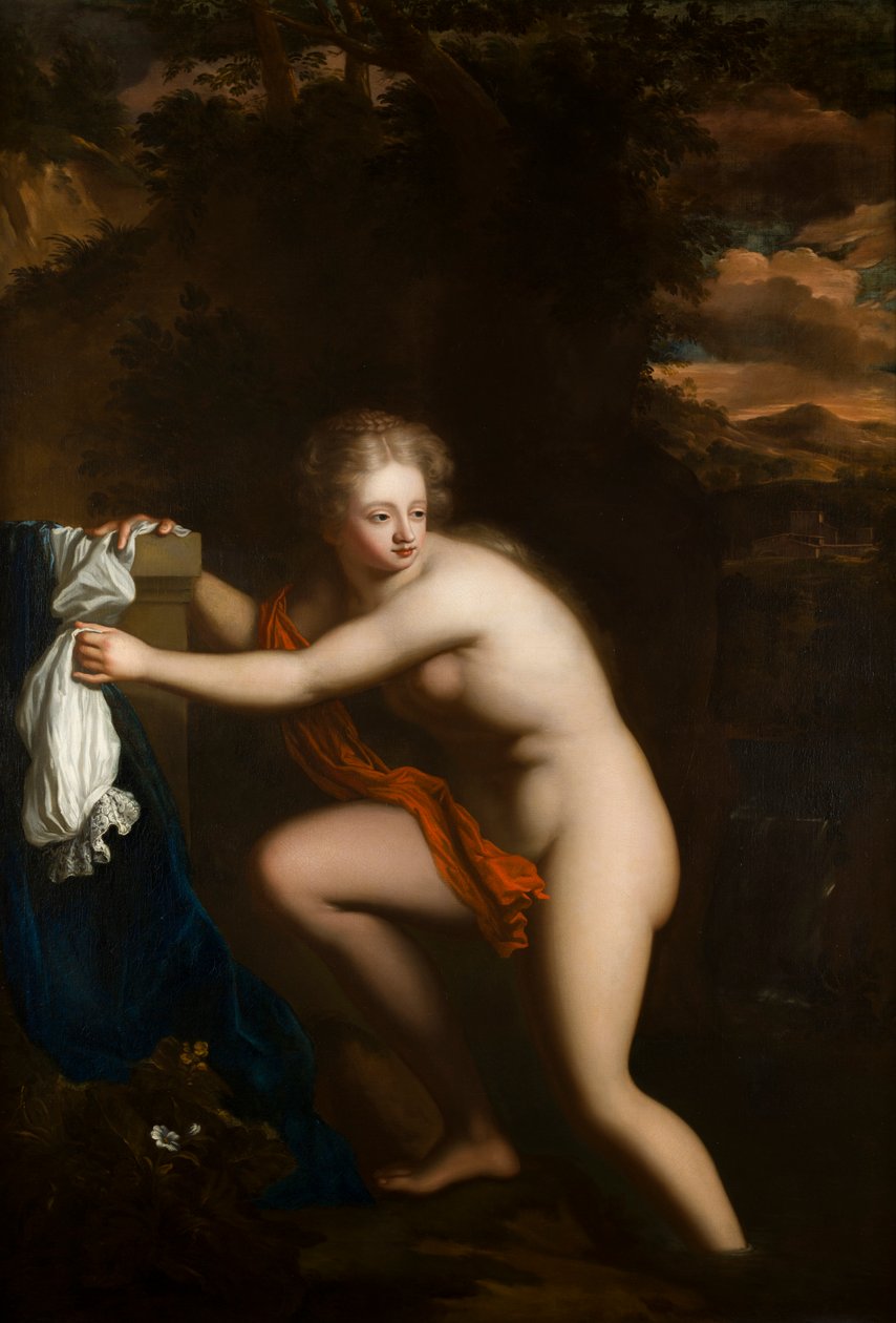 Susannah at her Bath, cca 1600-99 (olej na plátně) od French School