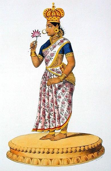 Tchitralekha manželka Kouvera, rytina C. de Motte (1785-1836) (barevně lito) od French School