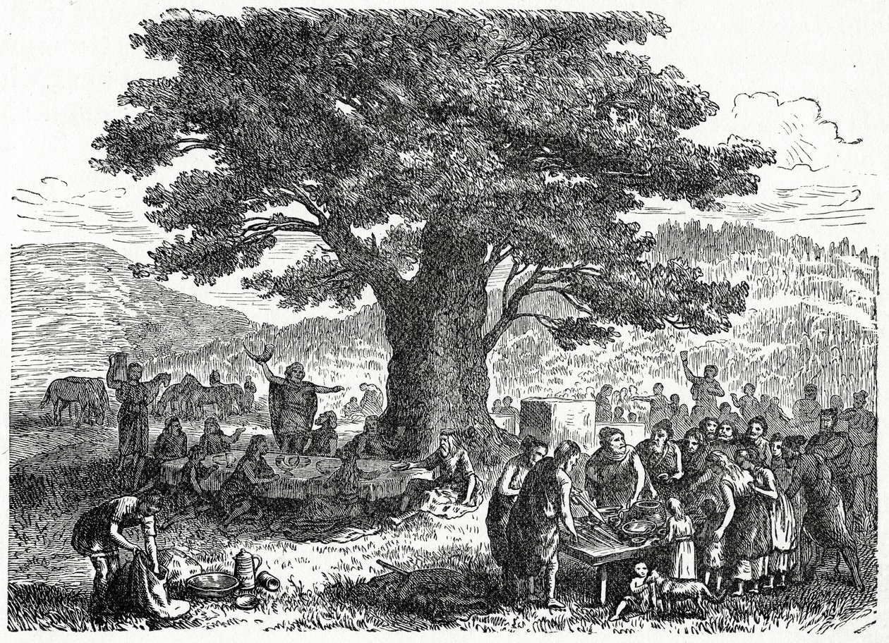 Germáni si užívají prázdniny, kolem roku 1882 (dřevoryt) od French School