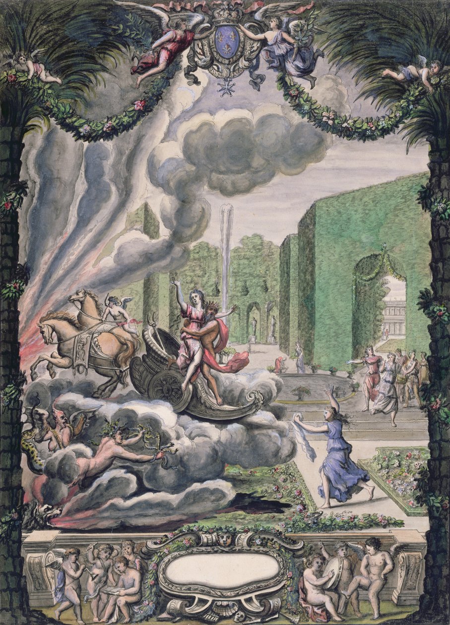The Abduction of Proserpine by Pluto (pero & inkoust a wc na papíře) od French School