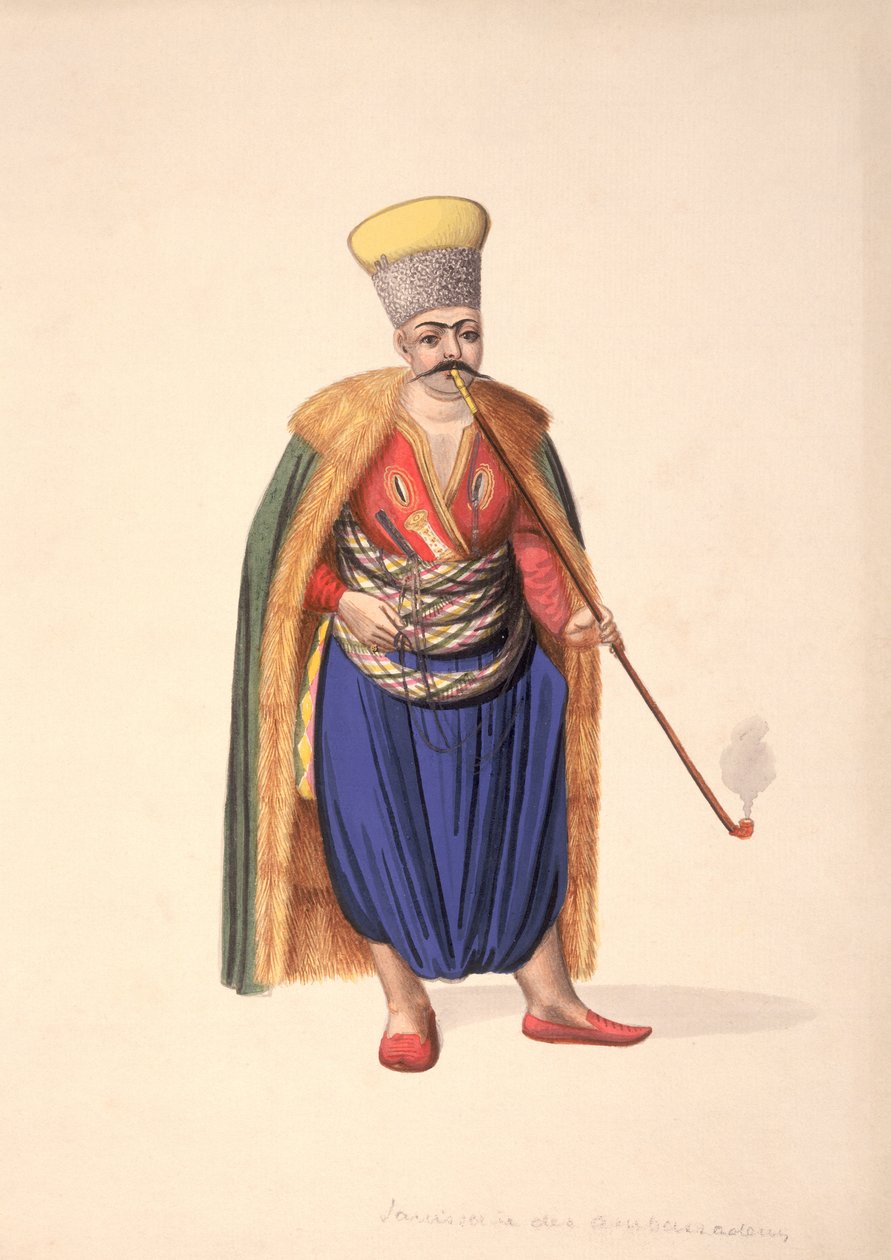 Velvyslanci Janissary, osmanské období, třetí čtvrtina 18. století (wc na papíře) od French School