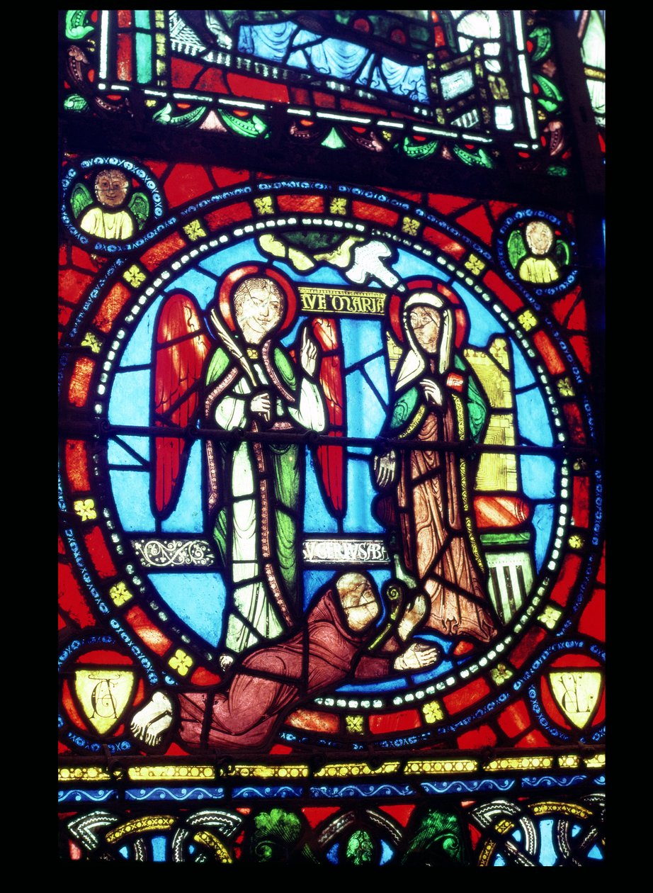 Zvěstování se Sugerem (asi 1081-1151), 12. století od French School
