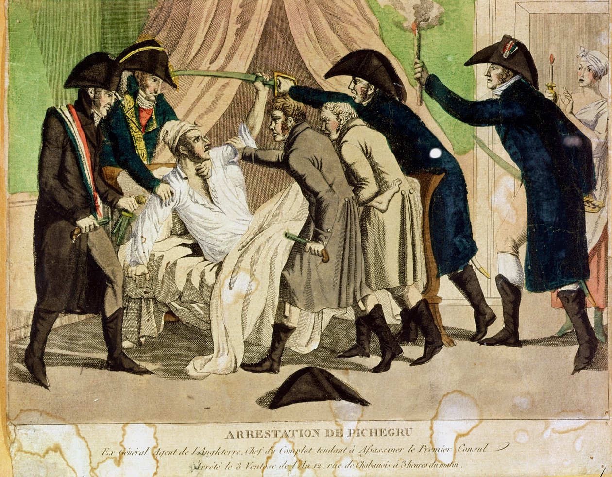 Zatčení generála Charlese Pichegru (1761-1804) na počátku 19. století od French School