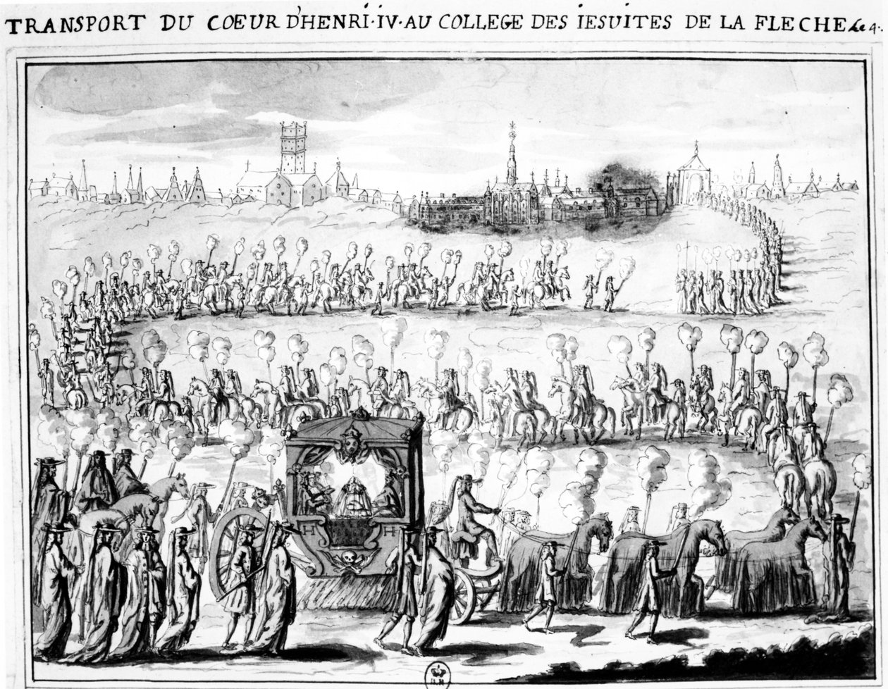 Příjezd srdce Jindřicha IV. do College of La Flèche dne 4. června 1610 od French School