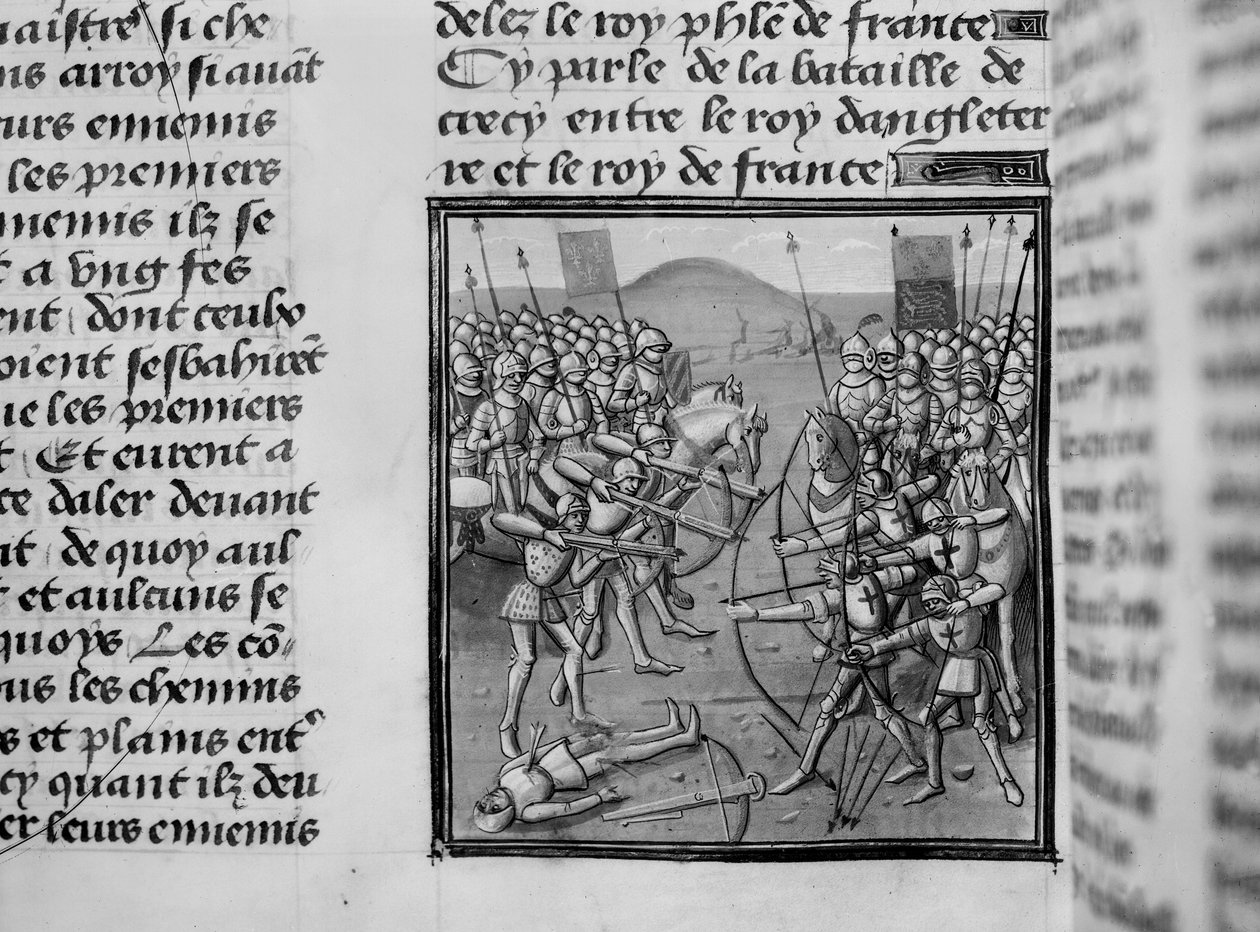 Bitva u Crecy v roce 1346 z Froissart Chronicles od French School