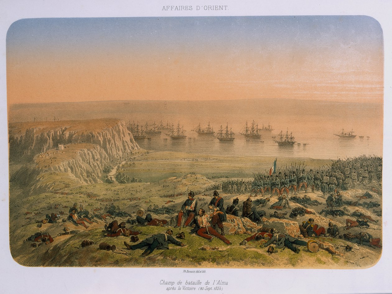 Bitevní pole u Almy po vítězství, 20. září 1854 od French School