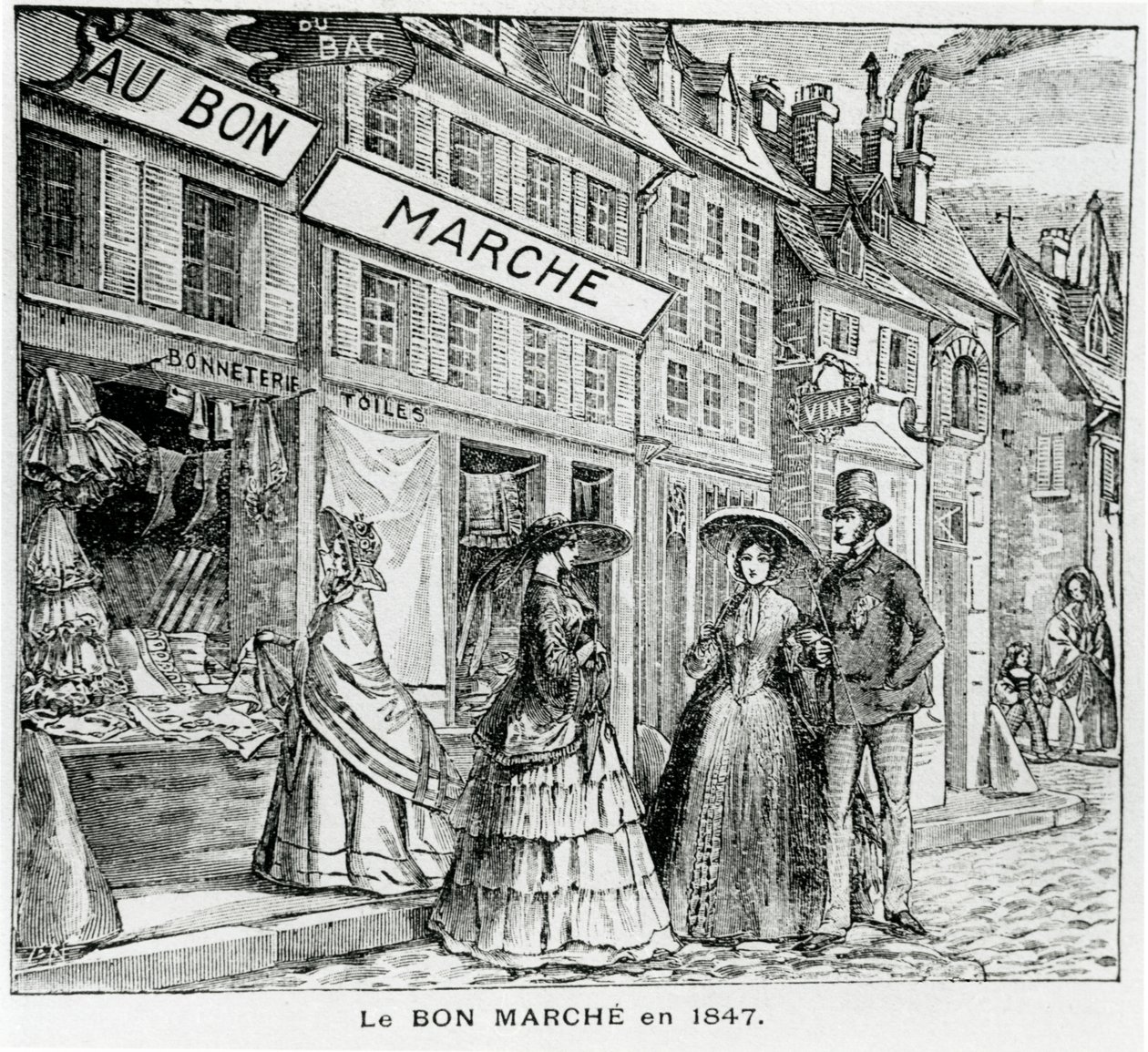 Bon Marché Shop v rue du Bac, Paříž v roce 1847 od French School