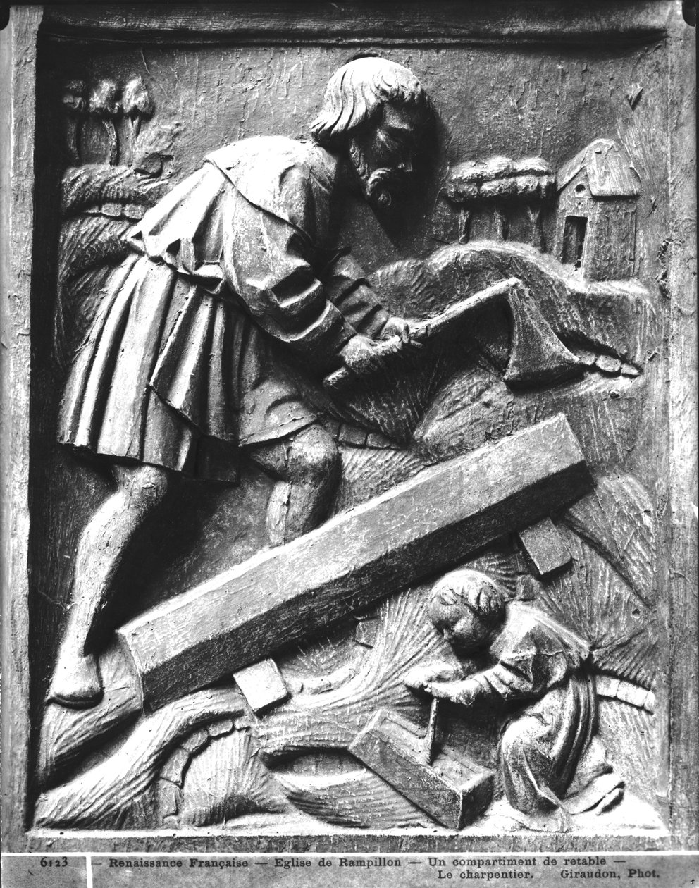 Tesař, detail z oltářního obrazu od French School