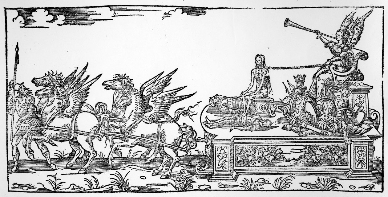 Vůz slávy, součást Triumph Henriho II, publikoval v roce 1551 od French School