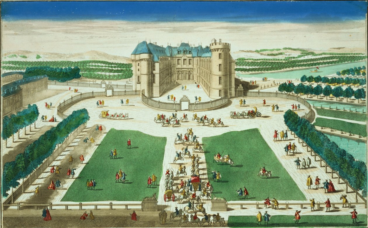 Zámek Rambouillet, vyrytý Antoine Aveline (1691-1743) od French School