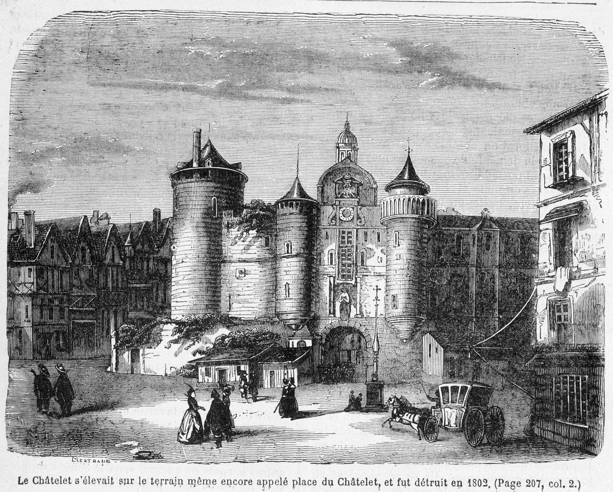 Chatelet v 18. století - rytina od French School