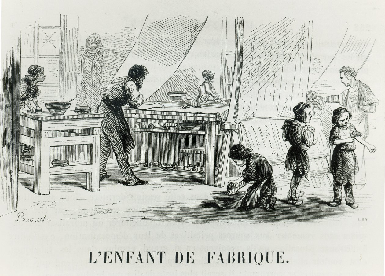 Dítě z továrny, c. 1842 od French School