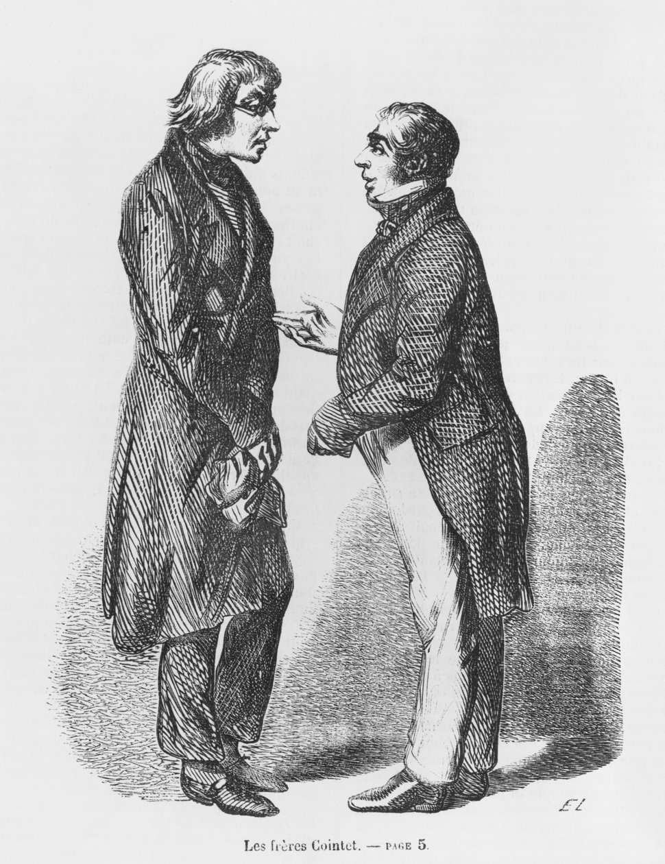Bratři Cointetové, ilustrace z „Les Illusions perdues“ od Honore de Balzaca od French School