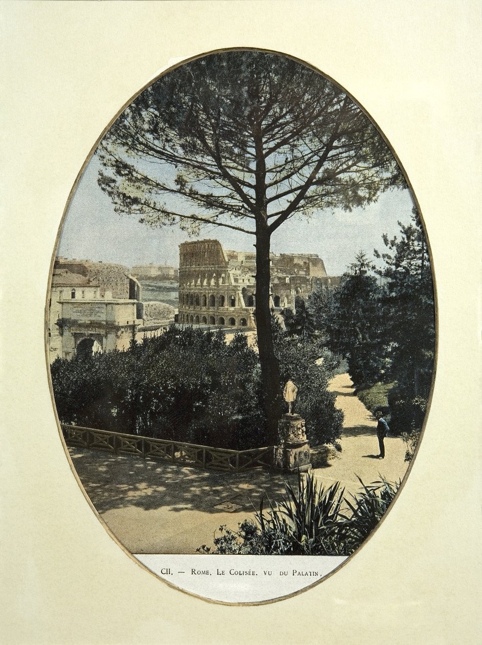 Koloseum při pohledu z pahorku Palatine v Římě (barevné foto) od French School