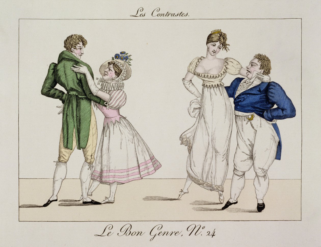 The Contrasts, deska 24 z Le Bon Genre, 1811 od French School
