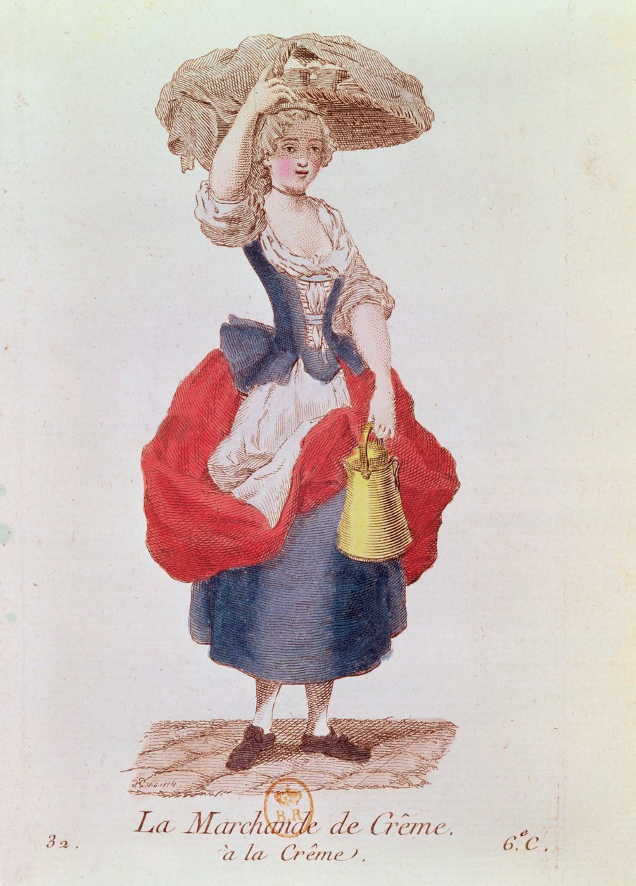 The Cream Seller (barevné gravírování) od French School