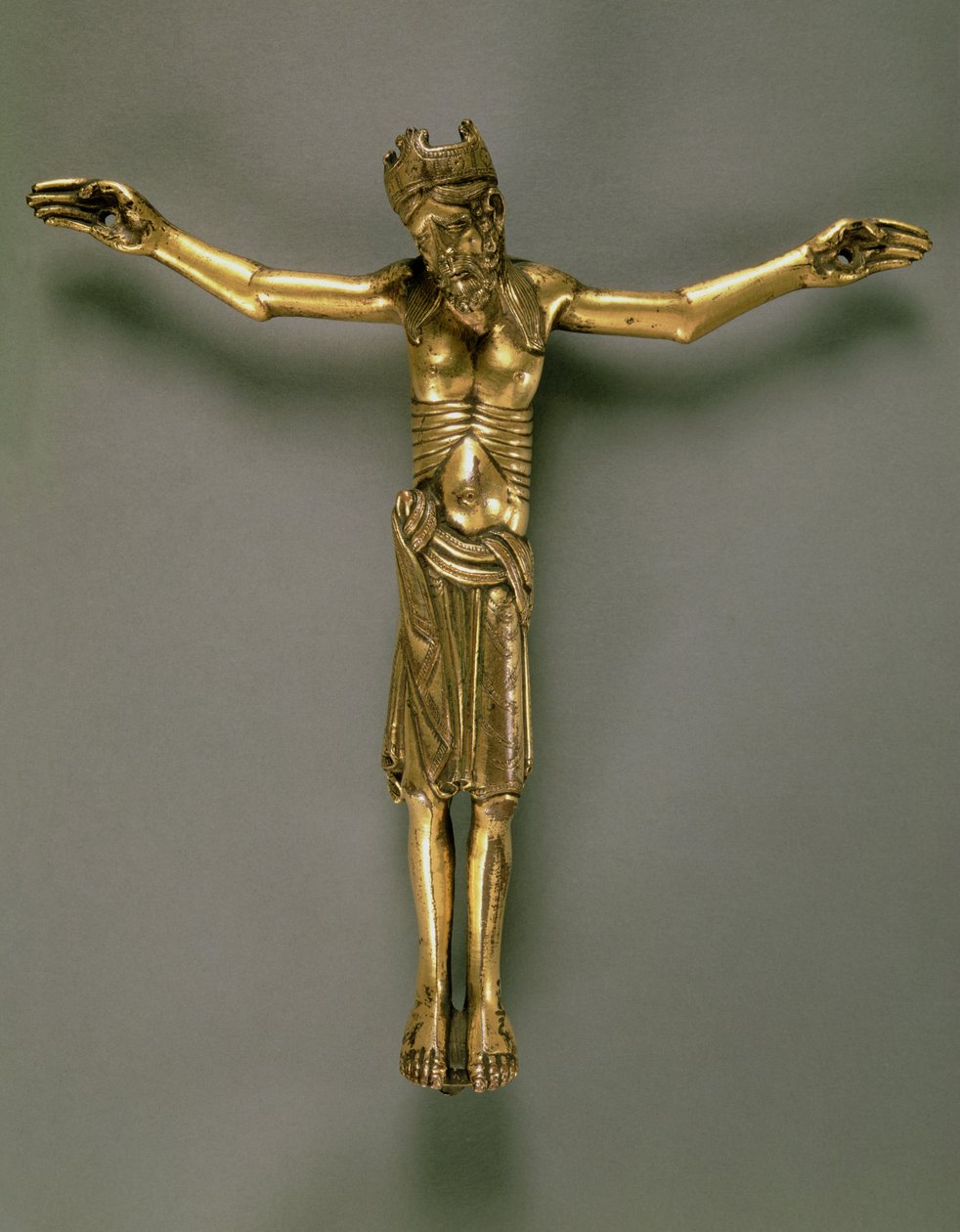 Ukřižovaný Kristus, francouzština, druhá polovina 12. století (zlacený bronz) od French School