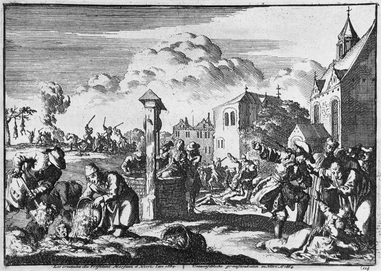 Krutost prezidenta Marsauta v Niortu proti protestantům, 1684 od French School
